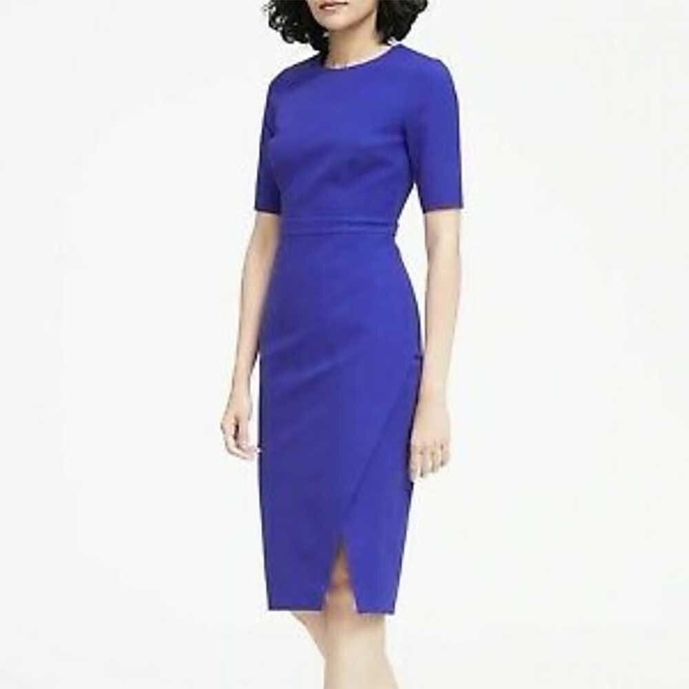Banana Republic Blue Ponte Sheath Dress